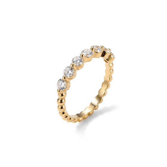 Yellow Gold Seven Round Diamond Ring
