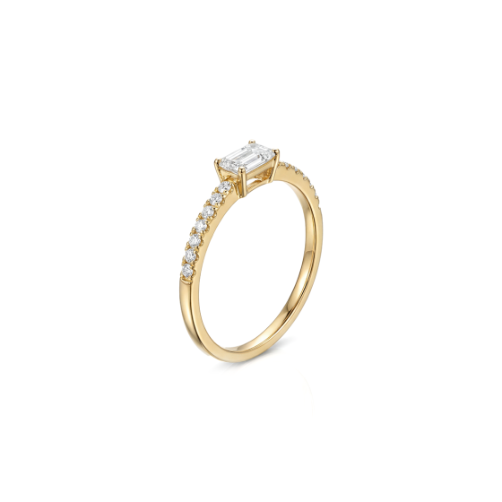 Yellow Gold Emerald-Cut Diamond Eternity Band