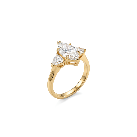 Yellow Gold Pear-Shaped Diamond Ring