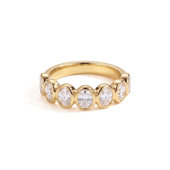 Gold Oval 7-Stone Ring