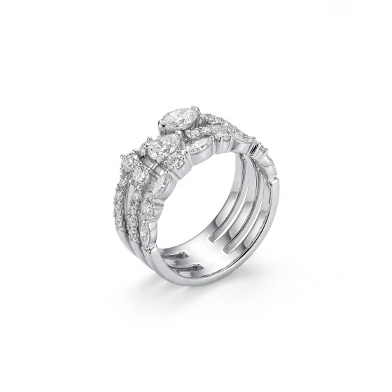 White gold full diamond band ring