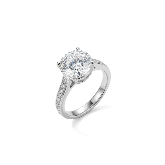 White Gold Round Diamond Band Ring