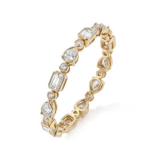 White Gold Fancy Shape Diamond Tennis Bracelet