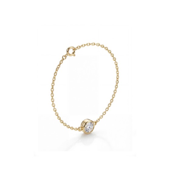 Yellow Gold Bubble Solitaire Diamond Bracelet