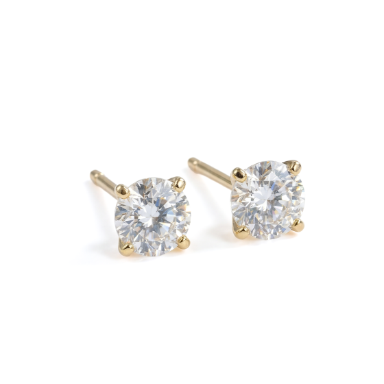 Gold-Tone Four-Prong Stud Earrings