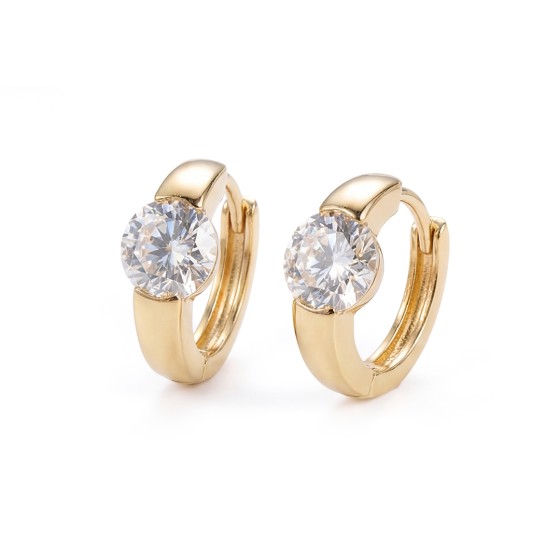 Yellow Gold Single Diamond Stud Earrings