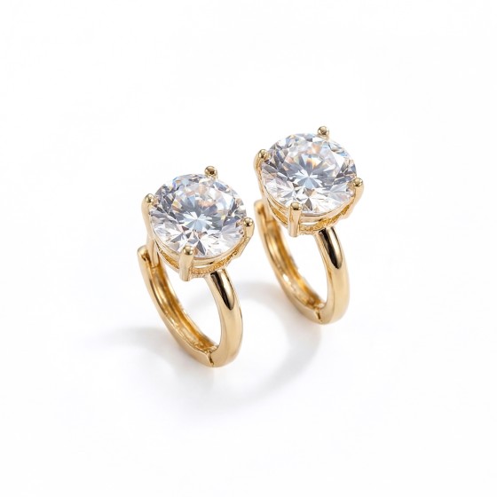 Yellow Gold 1ct Four-Prong Stud Earrings