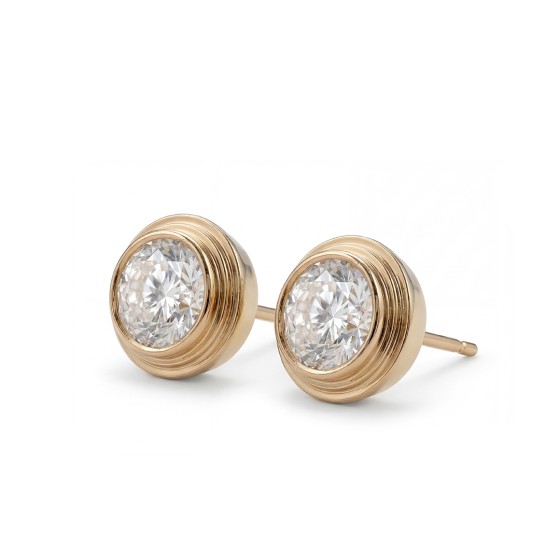 Rose Gold UFO Stud Earrings