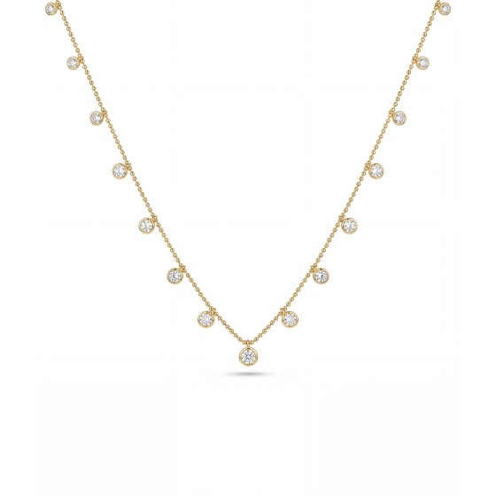 White Gold Pear-Shaped Center Stone with 19 Accent Diamonds Pendant Necklace