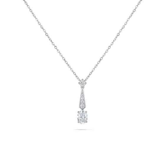 White Gold Galaxy Teardrop Clavicle Necklace