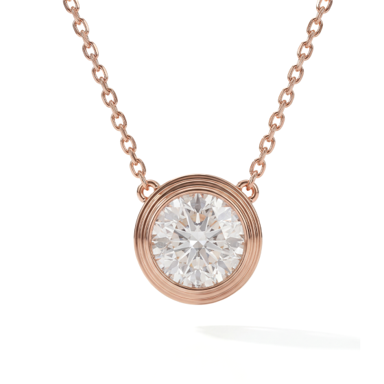 Rose Gold UFO Single Diamond Necklace