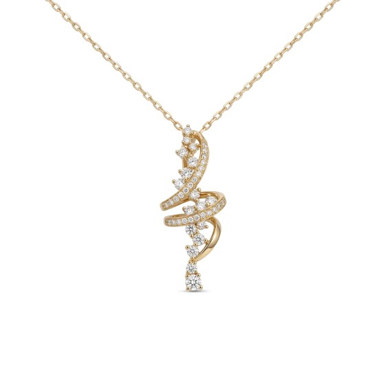 Rose gold rotating music note necklace