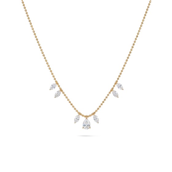 White gold pear-shaped diamond necklace